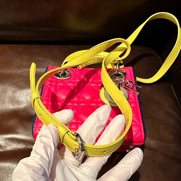 Tricolor Christian Dior Lady Dior MINI - Picture 7 of 7